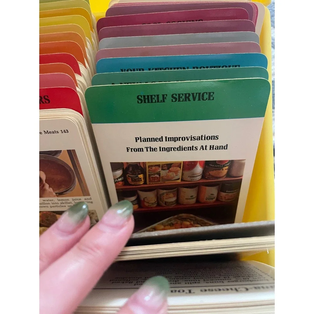 Vintage Betty Crocker Step By Step Recipes Yellow Card Box Library‎ 1980s Set
